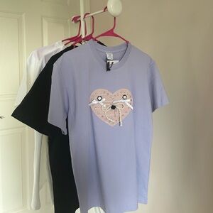 Light Purple Tee with Heart Embellishments